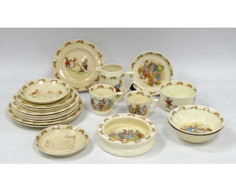 Royal Doulton 'Bunnykins' Table Pottery of 21 pieces, including baby bowl.