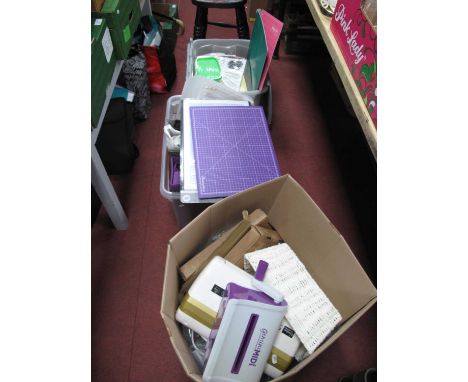 Large Quantity of Artwork and Craft Items - Gemini Mini and Go Power &amp; Emboss Laminators, flakes sets, mirror cards, labe