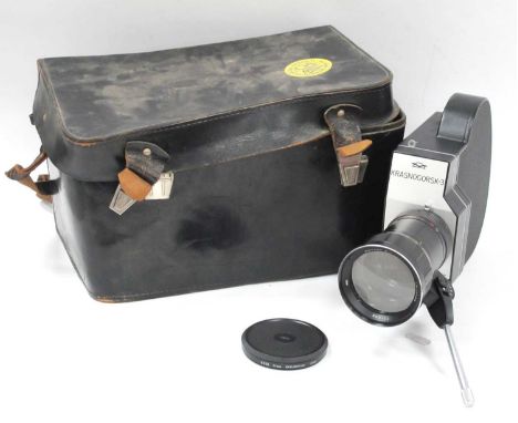 A Krasnogorsk-3 Cine Camera with Meteor 5-1 f/1.9 771052 lens in carry case. Untested.
