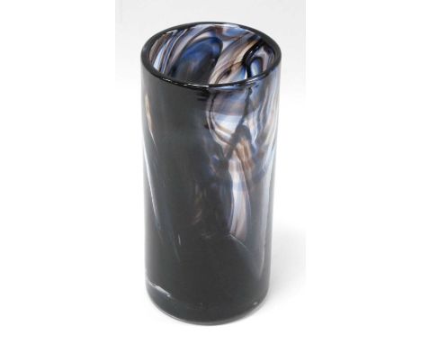 Whitefriars large purple cylindrical streaky vase designed by Geoffrey Baxter, pattern 9783 circa. 1971-73, approx 21.25cm hi