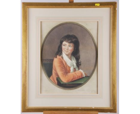 John Coster Webb: a coloured mezzotint, 18th century portrait, in wash lined mount