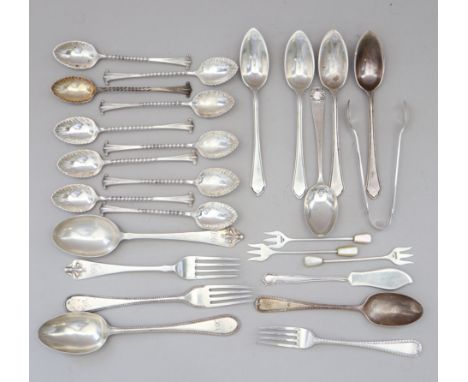 A selection of silver flatware, various, 13.1oz troy approx