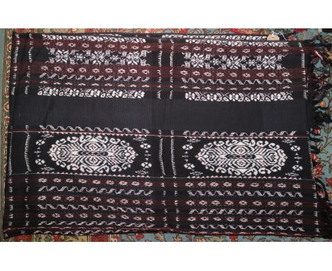 An Ikat panel of traditional design from Savu, Indonesia, 92" x 62"