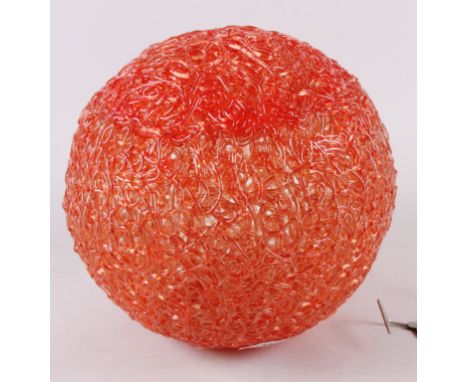 A 1960s spherical acrylic lamp shade, 9" high
