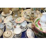 A Johnson Ceramics part teaset, a Japanese vase, 4" high, a wash jug, bowl and basin, and an
