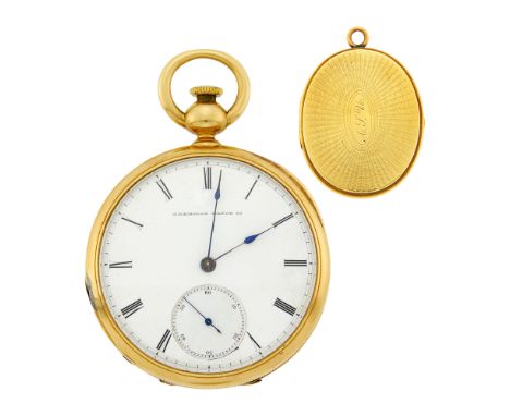 Estate / Collection: From the Family of Oliver Wendell Holmes Sr.18 and 14 kt., key-wind, key set, circular white porcelain d