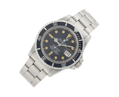 Automatic, circular black dial, luminous dot, bar and triangle markers, hands and sweep seconds, date aperture, rotating cali