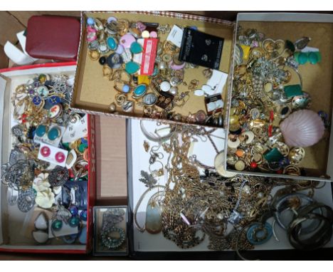 A box of assorted mainly vintage costume jewellery.  