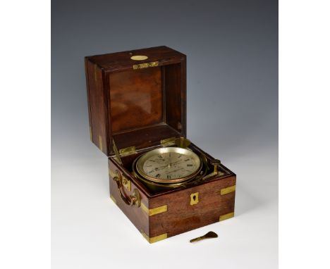 A brass bound mahogany cased two-day marine chronometer by Norris and Campbell, Liverpool mid 19th century, c.1850, no.486, t