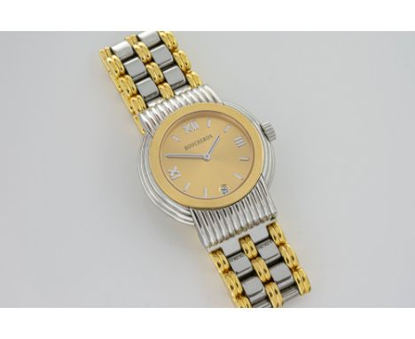 A gentleman's Boucheron 'Solis' stainless steel and 18ct gold wrist watch with interesting provenance, having been presented 