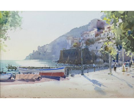 David K. Taylor (British, b.1941) 'A Moment in Minori. Amalfi Coast'   watercolour, signed lower right, letter on reverse dat