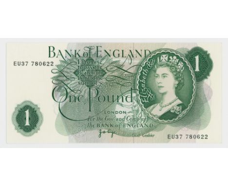 BRITISH BANKNOTES - BANK OF ENGLAND - One Pounds &amp; Ten Shillings One Pound - consecutive pair, c.1970, serial numbers EU3