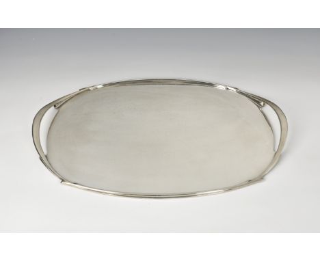 Archibald Knox for Liberty & Co - a fine Art Nouveau silver twin handled tray Liberty & Co Ltd, Birmingham 1907, of oval form