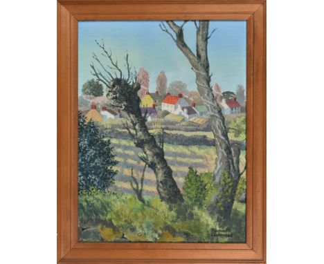 Kenneth Lockwood (British, 1920-2017) Two oil on board landscape pictures, probably Guernsey, titled "January Sunshine", sign