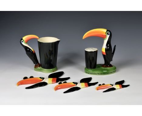 A Carlton Ware toucan Guinness advertising table lamp base late 20th century reissue, 8½in. (21.6cm.) high; together with a r