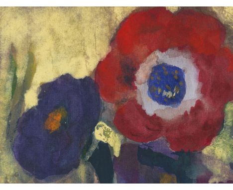 Emil Nolde  - - 1867 Nolde/Nordschleswig - 1956 Seebüll/Schleswig-Holstein Anemonen. Um 1930/1935. Aquarell. 14,5 x 19 cm (5,