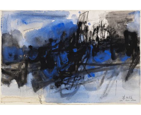 Teh-Chun Chu  - - 1920 Baitu (China) - 2014 Paris Composition N° 85. 1961. Gouache. Rechts unten zweifach in chinesischen und