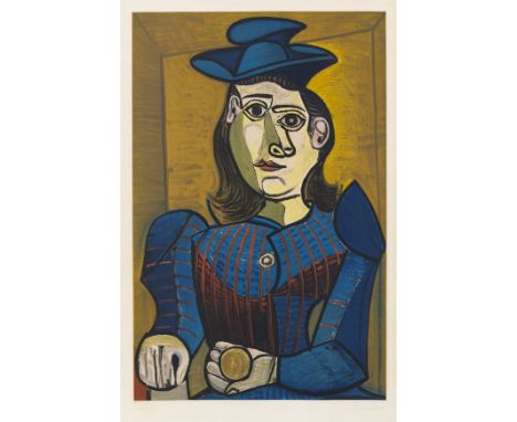 Pablo Picasso  - - 1881 Malaga - 1973 Mougins Femme assise (Dora Maar). 1955. Farblithografie nach dem gleichnamigen Gemälde 