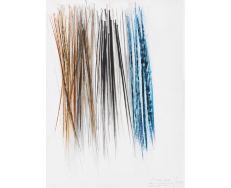 Hans Hartung  - - 1904 Leipzig - 1989 Antibes Ohne Titel (P.M. 1961-66). 1961. Farbige Ölkreide. Rechts unten signiert und ge
