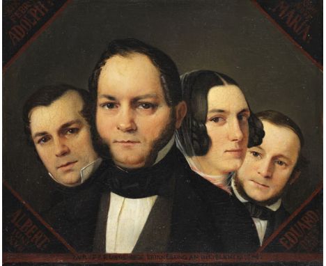Detlev (Ditlev) Conrad Blunck  - - 1798 Münsterdorf/Itzehoe - 1854 Hamburg Porträt der Geschwister Karchow. 1846. Öl auf Lein