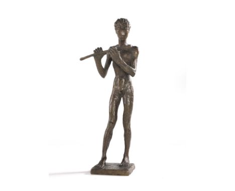 Renée Sintenis  - - 1888 Glatz/Schlesien - 1965 Berlin Knabe mit Querflöte. 1953. Bronze mit brauner Patina. Buhlmann 81. Ber