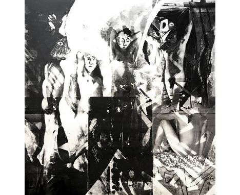 Klaus vom Bruch  - - 1952 Köln - 1991 - lebt und arbeitet in Köln Bachelors of Avignon (Black on White). 2011. Acryl und Farb