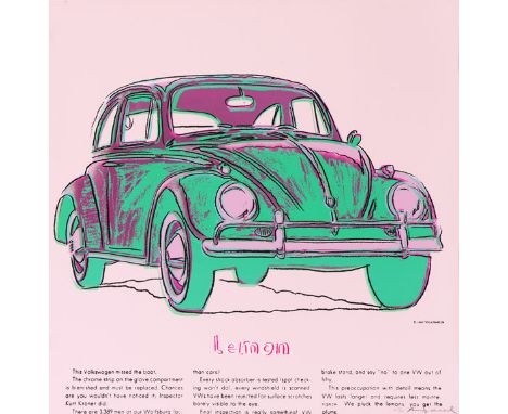 Andy Warhol  - - 1928 Pittsburgh - 1987 New York Volkswagen. 1985. Farbserigrafie. Feldman/Schellmann/Defendi II. 358. Signie