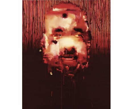 Yang Shaobin  - - 1963 Tangshan/Hebei - lebt und arbeitet in Peking Portrait of Hariri. 2006. Öl auf Leinwand. Verso auf der 