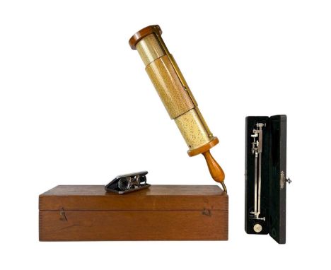 A Stanley of London Fullers cylindrical calculator. Early 20th century, with turned wood and brass mounts, boxed, together wi