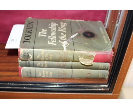 J R R Tolkien, three volumes 'The Lord Of The Rings' second edition, third impression
