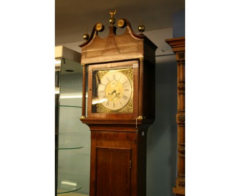 An oak 8 day longcase clock by Thomas Savage of Clifton, with two subsidiary dials