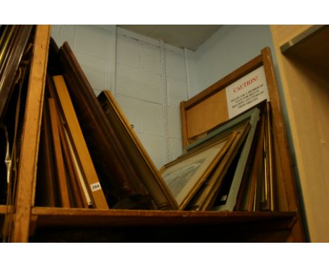 Shelf of assorted pictures