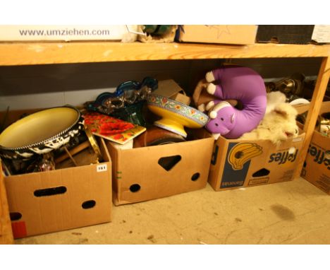 Quantity of assorted, clock, decorative tiles, glass ware etc.