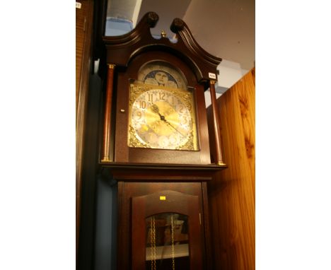 Reproduction mahogany longcase clock