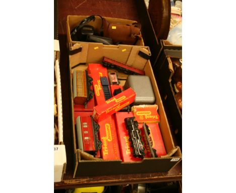 Quantity of Tri-ang model railway train, carriages etc.
