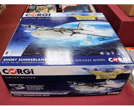 A Boxed Corgi Aviation Archive #AA 27501 1:72nd Scale Diecast Short Sunderland MK III, EJ134, No. 461 Squadron RAAF, 1943, ne