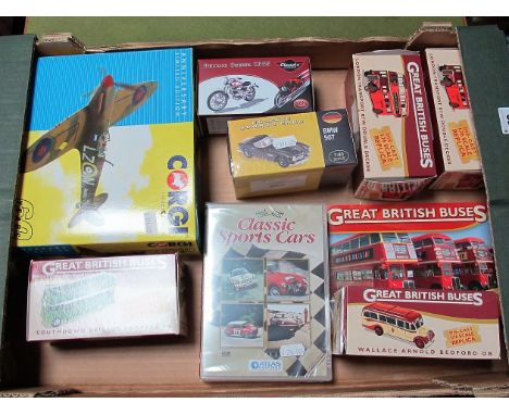 Seven Boxed Diecast Commercial Models, by Atlas Editions, Corgi, including Great British Buses, Corgi Anniversary edition #AA