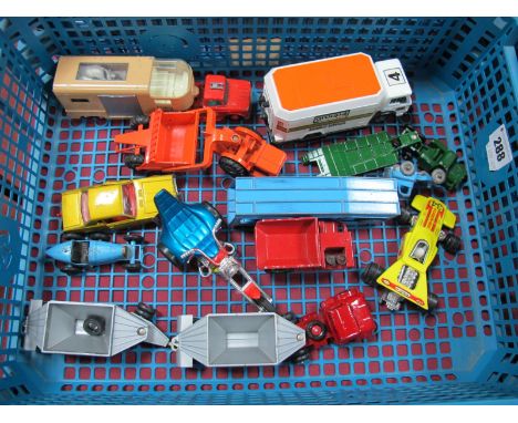 Eleven Matchbox Diecast Vehicles Circa 1960's-1970's, including "Matchbox" Car Transporter Accessory Pack No. 2, Sankey 50 To
