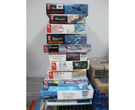 Eleven Boxed Hobbycraft and Hobbyboss Plastic Model Aircraft Kits, of varying scale but predominately 1:72 scale including Ho