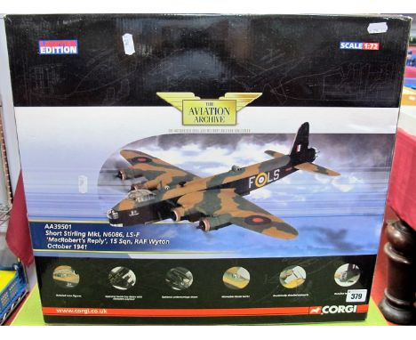 A Boxed Corgi Aviation Archive #AA39501 1:72nd Scale Diecast Short Stirling MK1, N6086, LS-F 'Macroberts Reply', 15 Sqn, RAF 