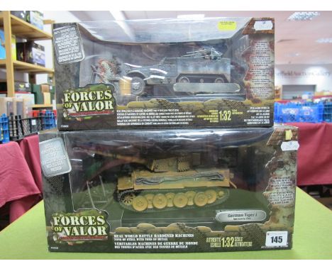 Two Boxed Forces of Valor (Unimax) 1:32nd Scale WWII Diecast Models, #80000 German Tiger I Tank 503rd S.Heeres Pz. ABT. Norma