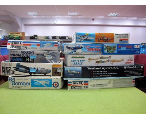 Seven Boxed 1:72 Scale Military Aircraft Plastic Model Kits, by Monogram, Fujimi, Matchbox and others, PK-606 Privateer, Voug