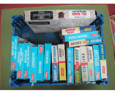 Seventeen Boxed Original Airfix HO/OO Scale Plastic Figures, including American Civil War, Romans, Arabs and Robin Hood, five