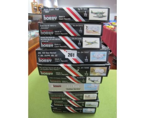 Ten Boxed 1:72 Scale Special Hobby Plastic Model Aircraft Kits, including #SH72059 DH.103 Sea Hornet NF MK.21 "All Weather Na