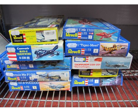 Ten Boxed Revell 1:72 Scale Plastic Model Aircraft Kits, including #04342 Heinkel HE 115C-1, #04321 McDonnell Douglas F-101 B