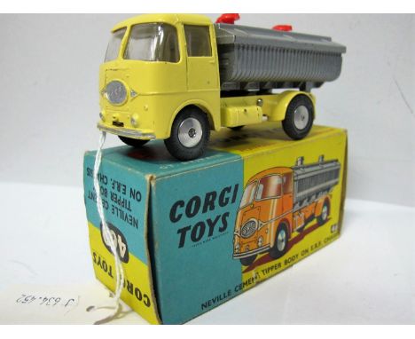A Boxed Original Corgi #460 ERF Neville Cement Tipper "Tunnel Cement", lemon yellow cab/chassis, silver back, red plastic fil
