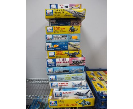 Thirteen Boxed Italeri Plastic Model Aircraft Kits, all 1:72 scale with the exception of #835 1:48 scale U.S. Marines Attack 