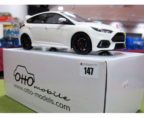 A Boxed 1:18th Scale Diecast Ford Focus RS, in white by Otto Models.