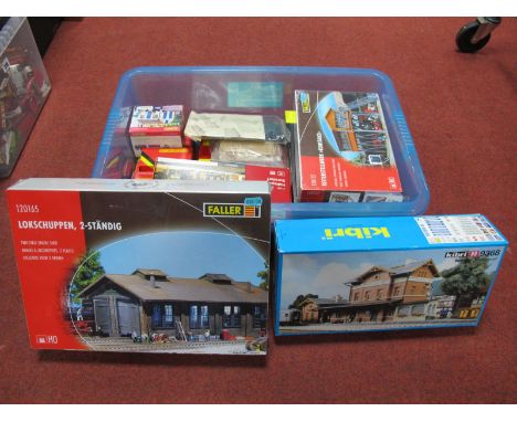A Quantity of Boxed "HO/00" Railway Line side accessories and Building Kits, by Faller, Kibri, Hornby, and others including s