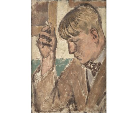 Maurice Feild (British, 1905-1988)Portrait of W. H. Auden signed, titled and dated 'W.H. AUDEN/MAURICE FEILD/1937' (on canvas